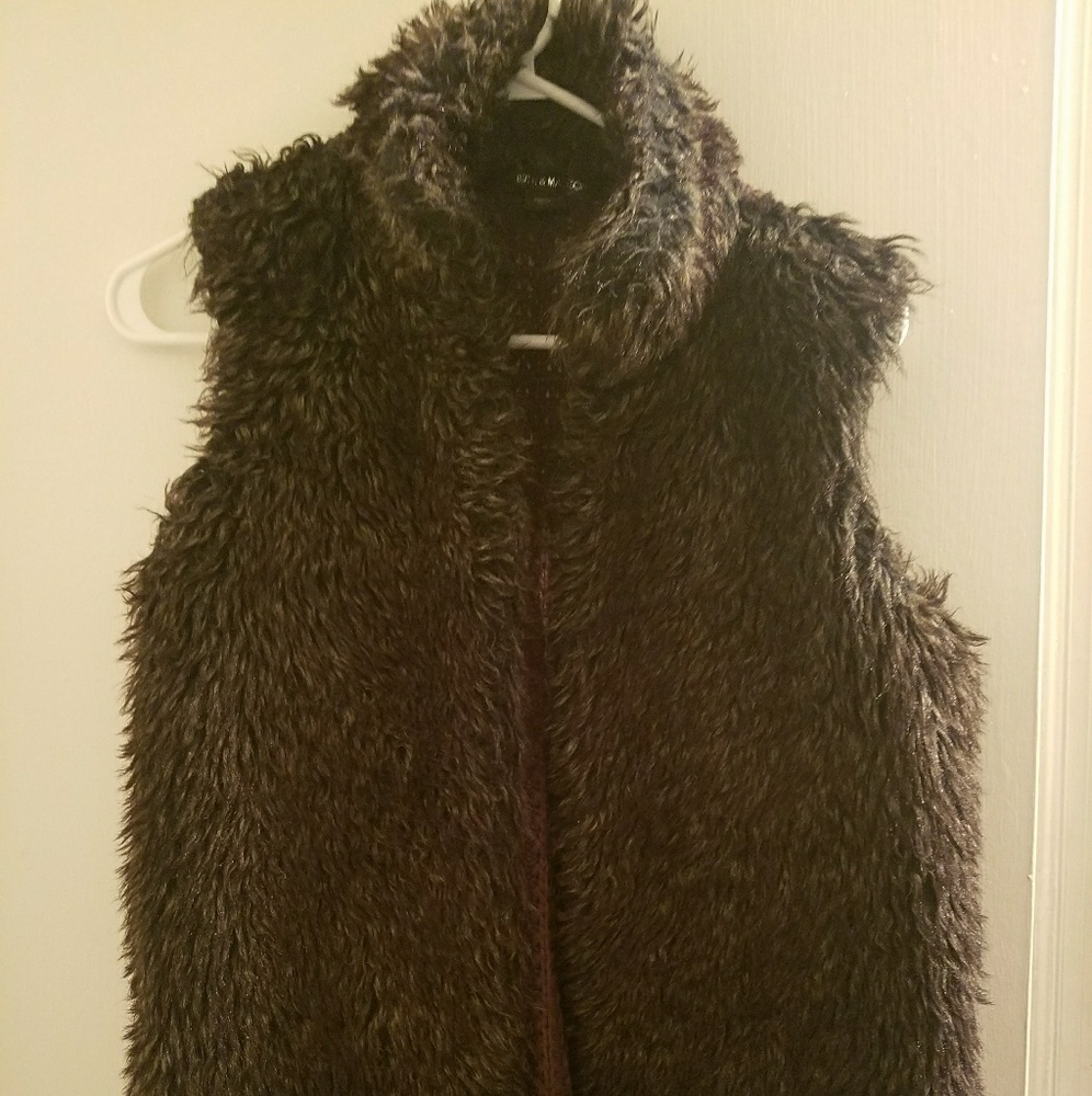 Womens faux fur sweater vest